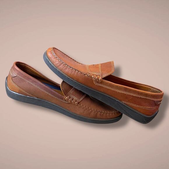 Men's JOHNSTON & MURPHY Brown Leather Penny Loafers Look New To Me - Picture 8 of 13